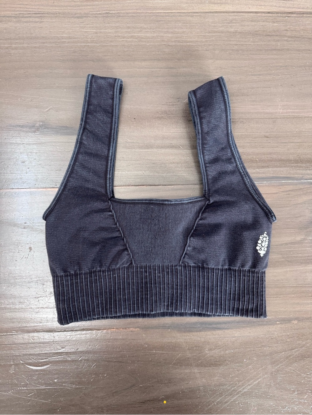 Free People Movement Good Karma Square Neck Bra Women’s XS/S Washed Black
